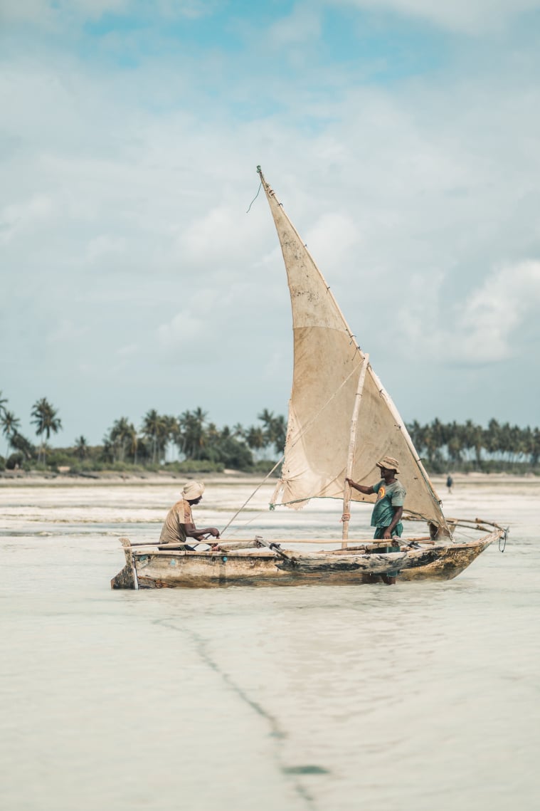 Traditional dhow building Pemba Island