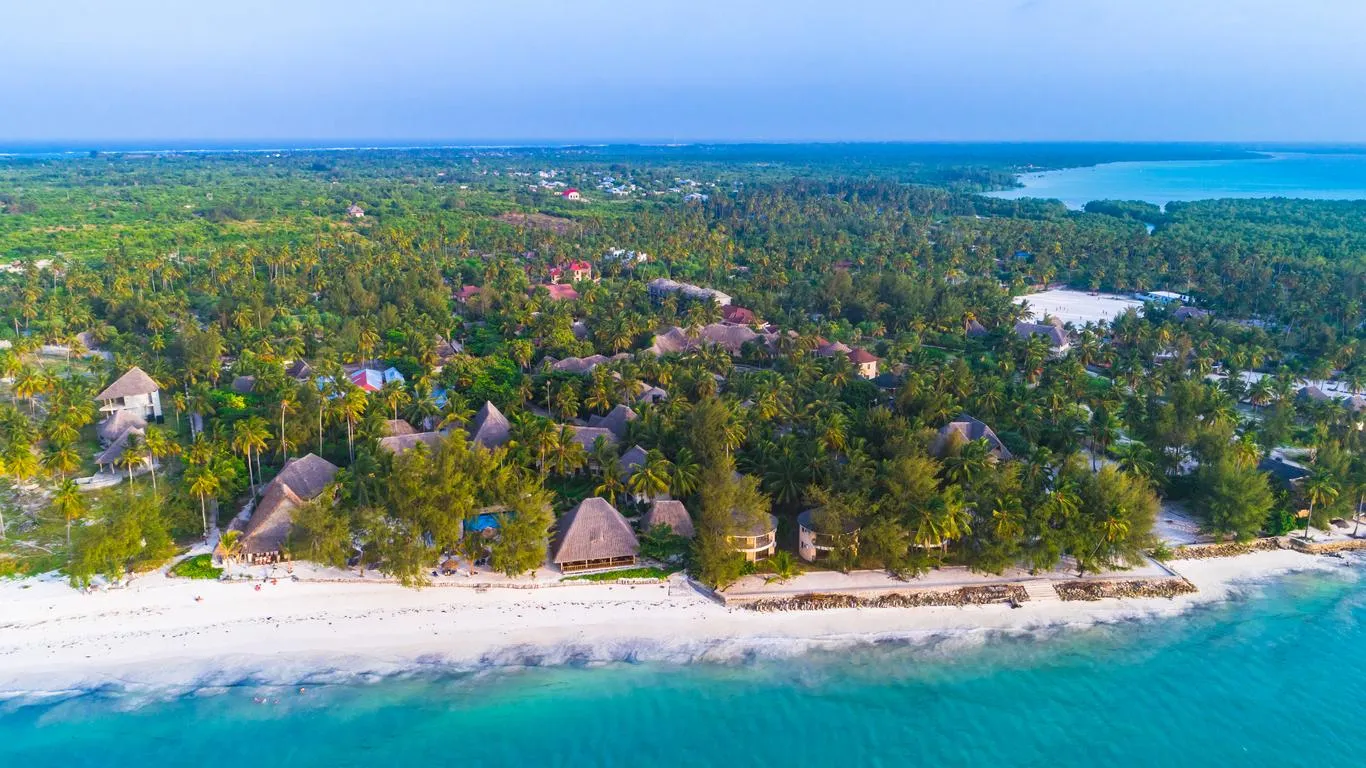 Zanzibar beach and turquoise Indian Ocean